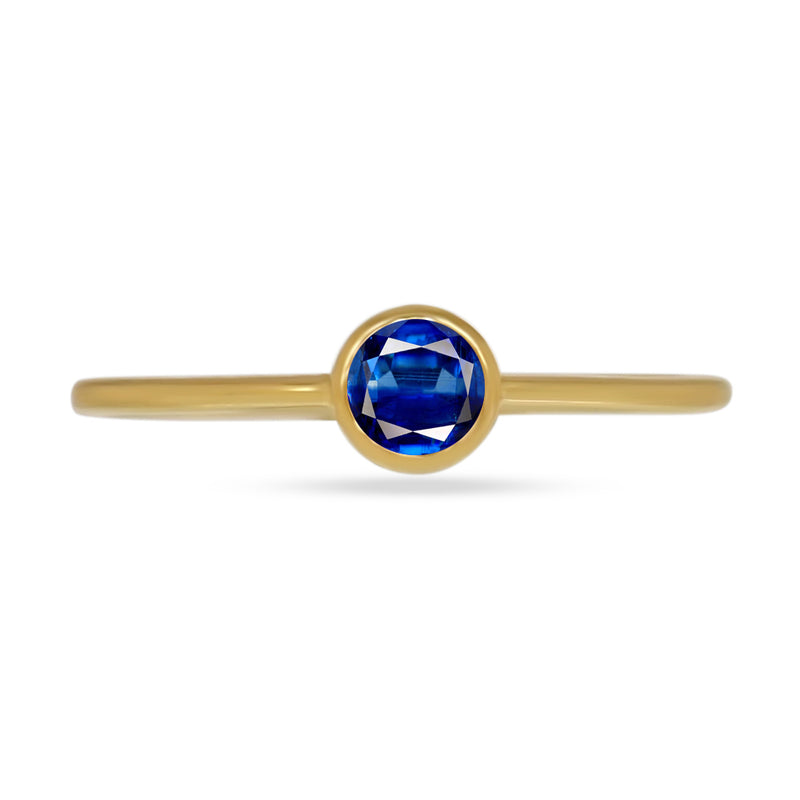 4*4 MM Round - 18k Gold Vermeil - Kyanite Faceted Ring - CB-R813G-K Catalogue