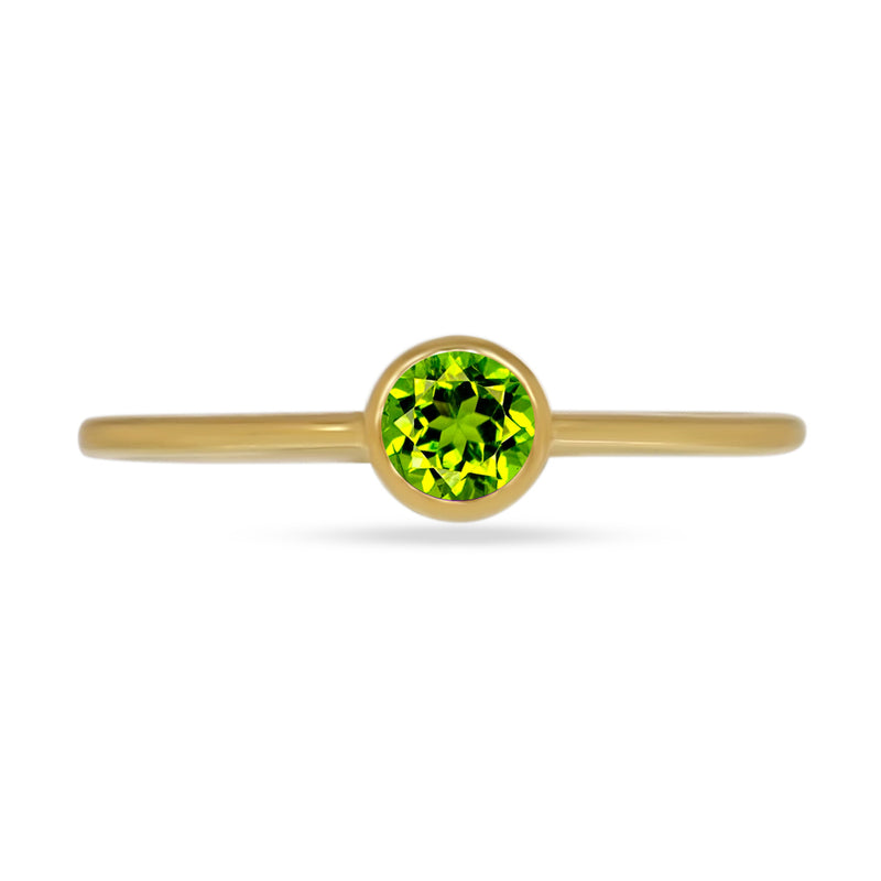 4*4 MM Round - 18k Gold Vermeil - Peridot Ring - CB-R813G-P Catalogue