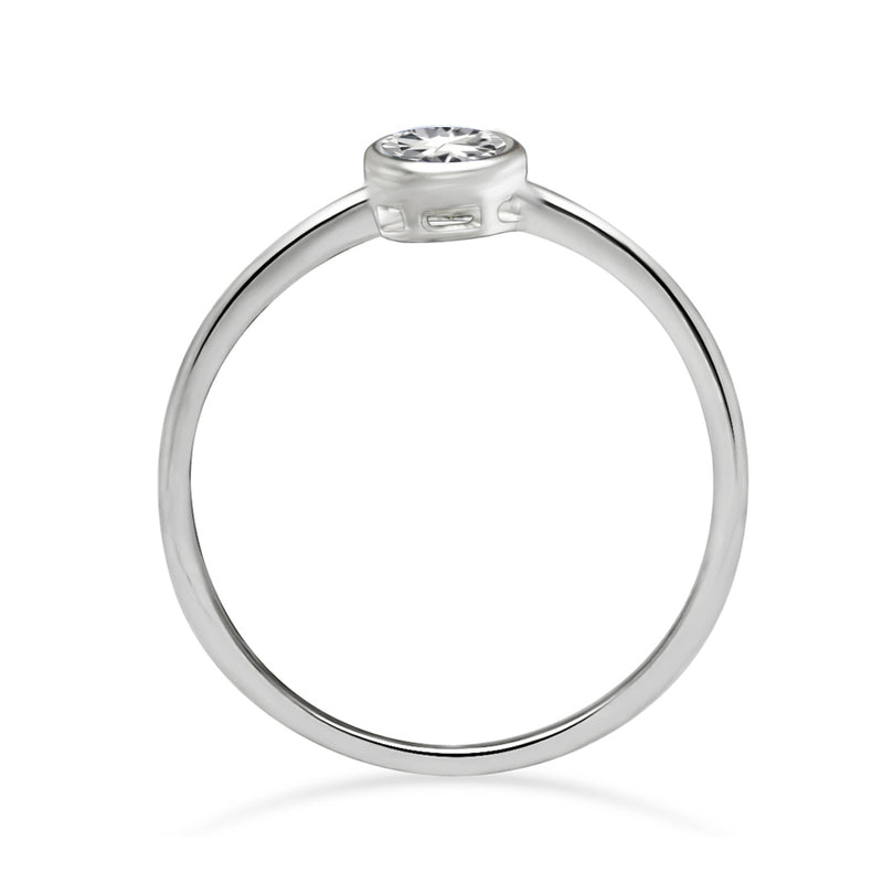 4*4 MM Round - Natural White Topaz Ring - CB-R813WT Catalogue