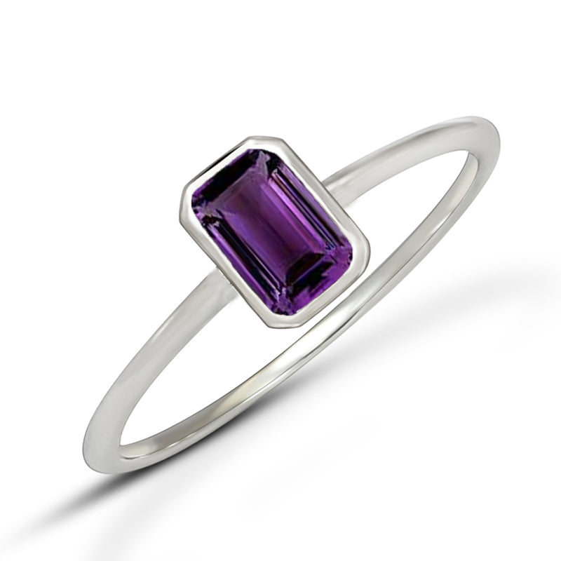 6*4 MM Octo - Amethyst Faceted Ring - CB-R814A Catalogue