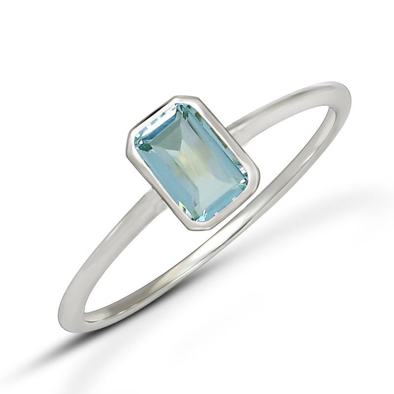 6*4 MM Octo - Blue Topaz Ring - CB-R814BT Catalogue