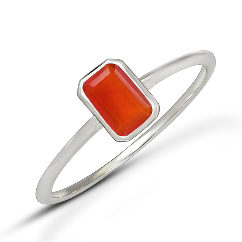 6*4 MM Octo - Carnelian Faceted Ring - CB-R814CRF Catalogue
