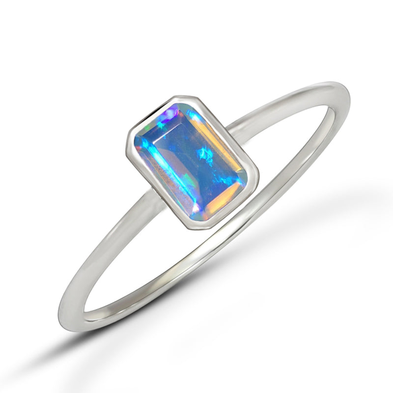 6*4 MM Octo - Ethiopian Opal Faceted Ring - CB-R814EO Catalogue