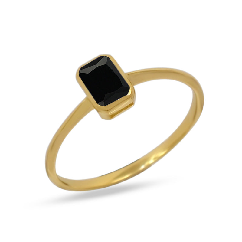 6*4 MM Octo - 18k Gold Vermeil - Black Spinel Ring - CB-R814G-BS Catalogue