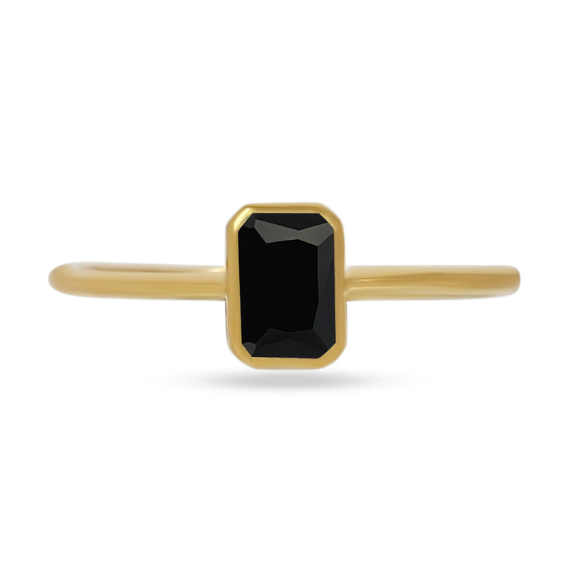 6*4 MM Octo - 18k Gold Vermeil - Black Spinel Ring - CB-R814G-BS Catalogue
