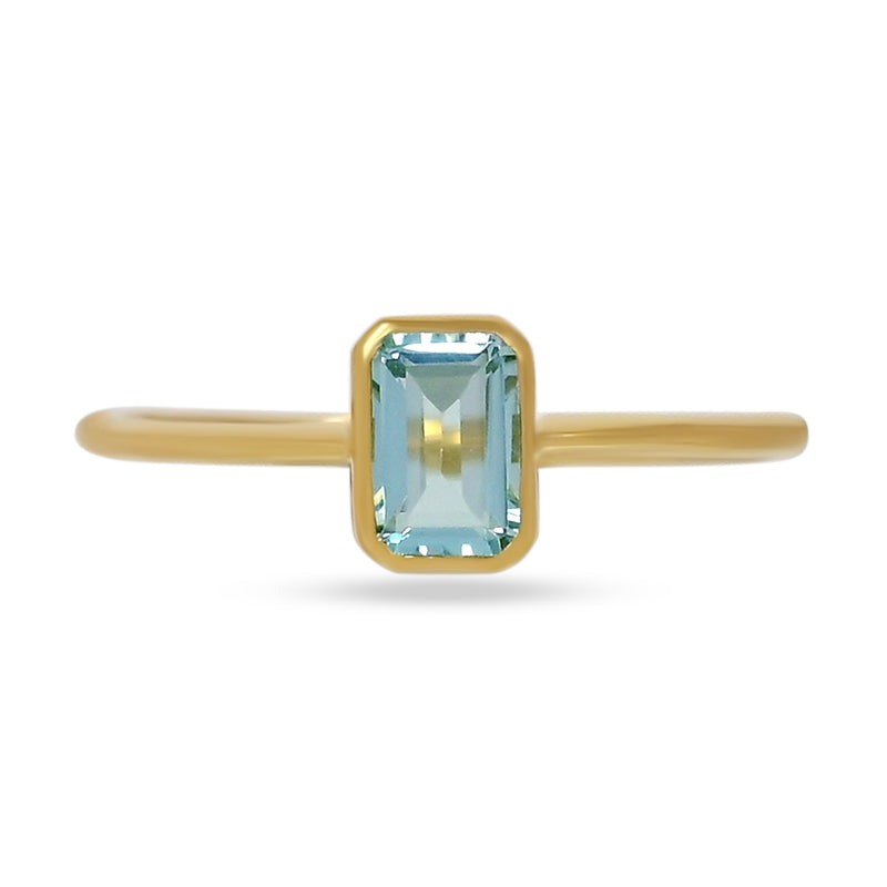 6*4 MM Octo - 18k Gold Vermeil - Blue Topaz Ring - CB-R814G-BT Catalogue