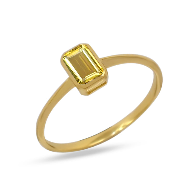 6*4 MM Octo - 18k Gold Vermeil - Citrine Ring - CB-R814G-C Catalogue