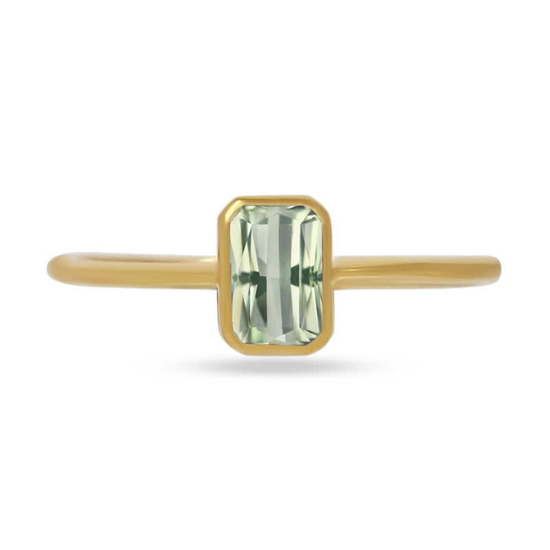 6*4 MM Octo - 18k Gold Vermeil - Mint Green Kyanite Ring - CB-R814G-GK Catalogue