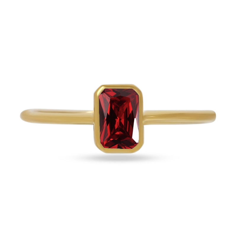 6*4 MM Octo - 18k Gold Vermeil - Garnet Faceted Ring - CB-R814G-G Catalogue