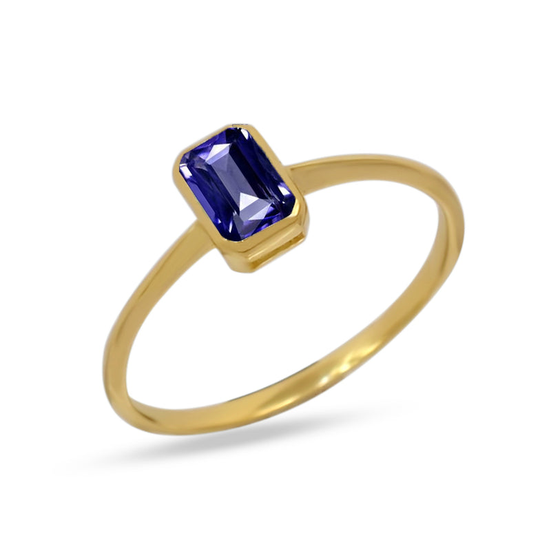 6*4 MM Octo - 18k Gold Vermeil - Iolite Ring - CB-R814G-I Catalogue