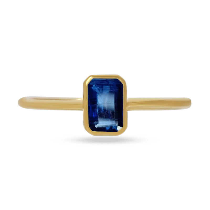 6*4 MM Octo - 18k Gold Vermeil - Kyanite Faceted Ring - CB-R814G-K Catalogue
