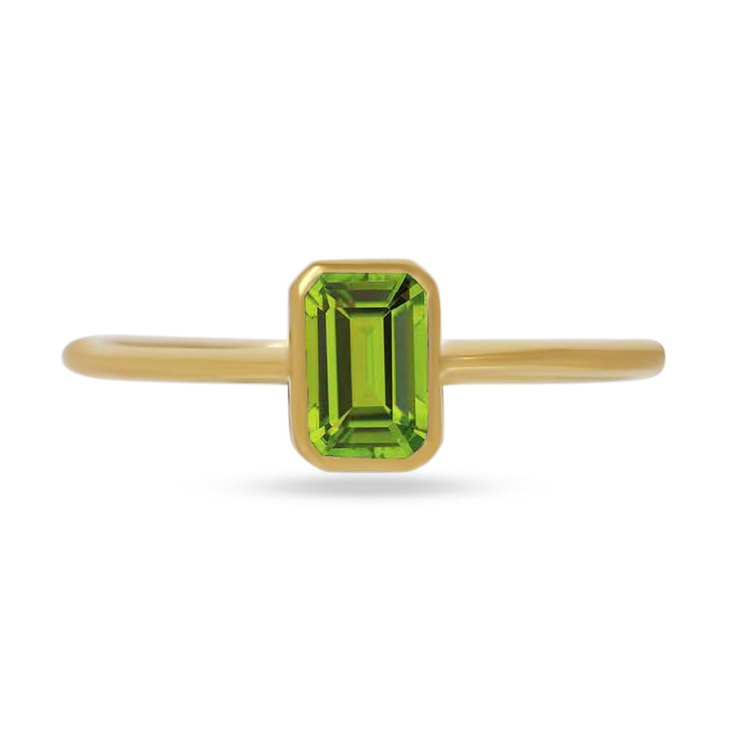 6*4 MM Octo - 18k Gold Vermeil - Peridot Ring - CB-R814G-P Catalogue