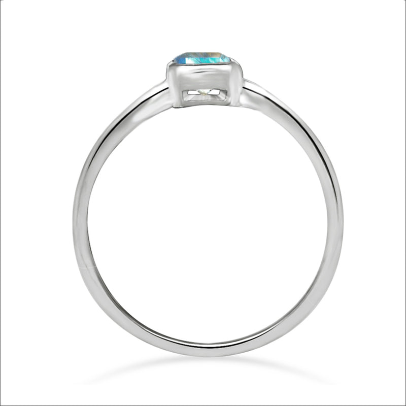 6*4 MM Octo - Rainbow Moonstone Faceted Ring - CB-R814RM Catalogue
