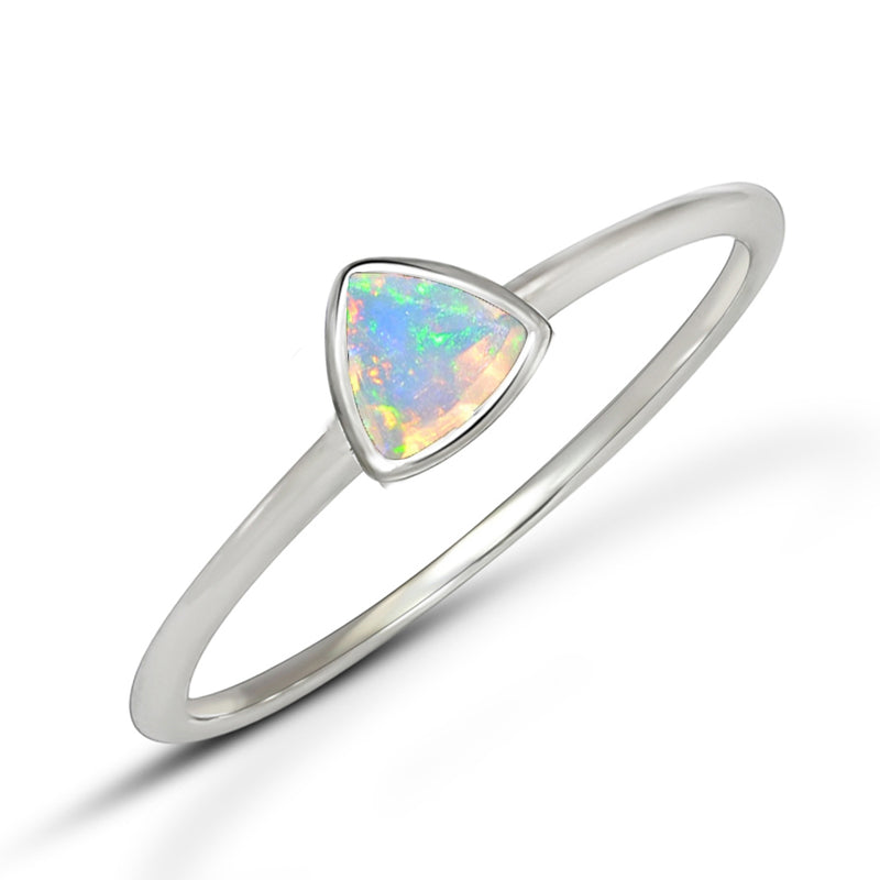 4*4 MM Trillion - Ethiopian Opal Faceted Ring - CB-R815EO Catalogue