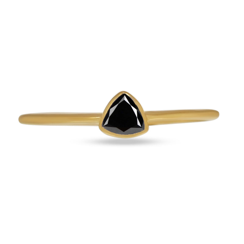 4*4 MM Trillion - 18k Gold Vermeil - Black Spinel Ring - CB-R815G-BS Catalogue