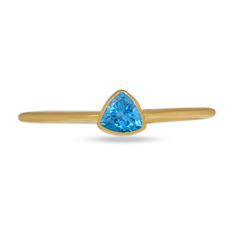 4*4 MM Trillion - 18k Gold Vermeil - Blue Topaz Ring - CB-R815G-BT Catalogue