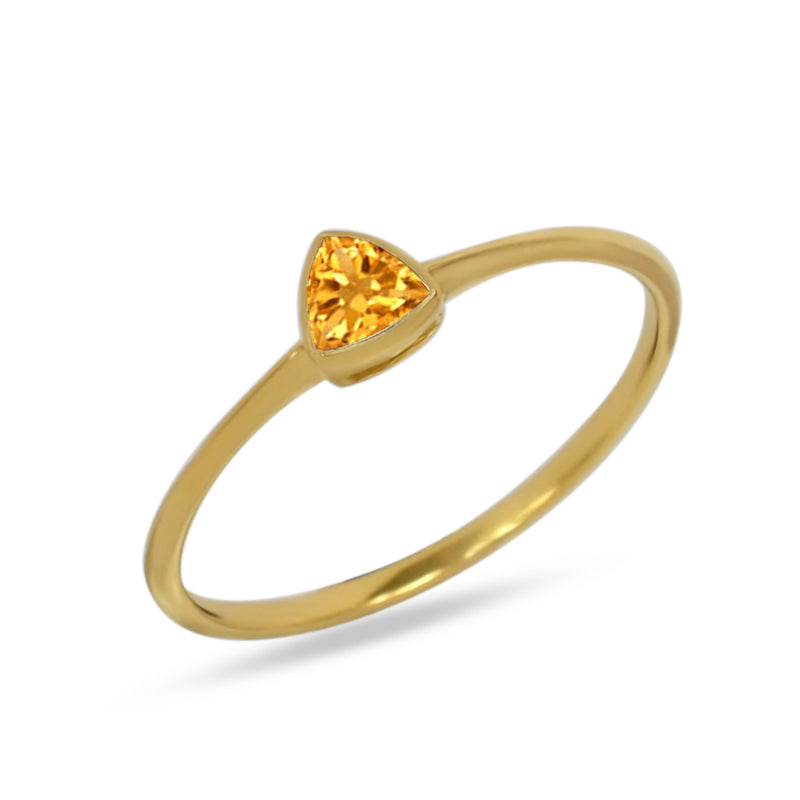 4*4 MM Trillion - 18k Gold Vermeil - Citrine Ring - CB-R815G-C Catalogue