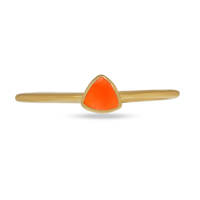 4*4 MM Trillion - 18k Gold Vermeil - Carnelian Faceted Ring - CB-R815G-CRF Catalogue