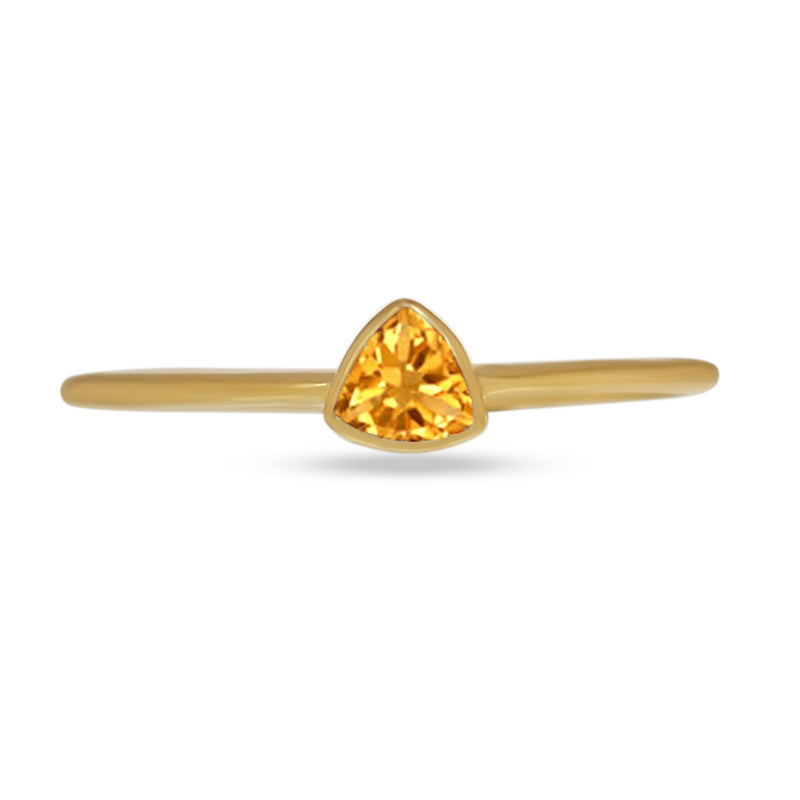 4*4 MM Trillion - 18k Gold Vermeil - Citrine Ring - CB-R815G-C Catalogue
