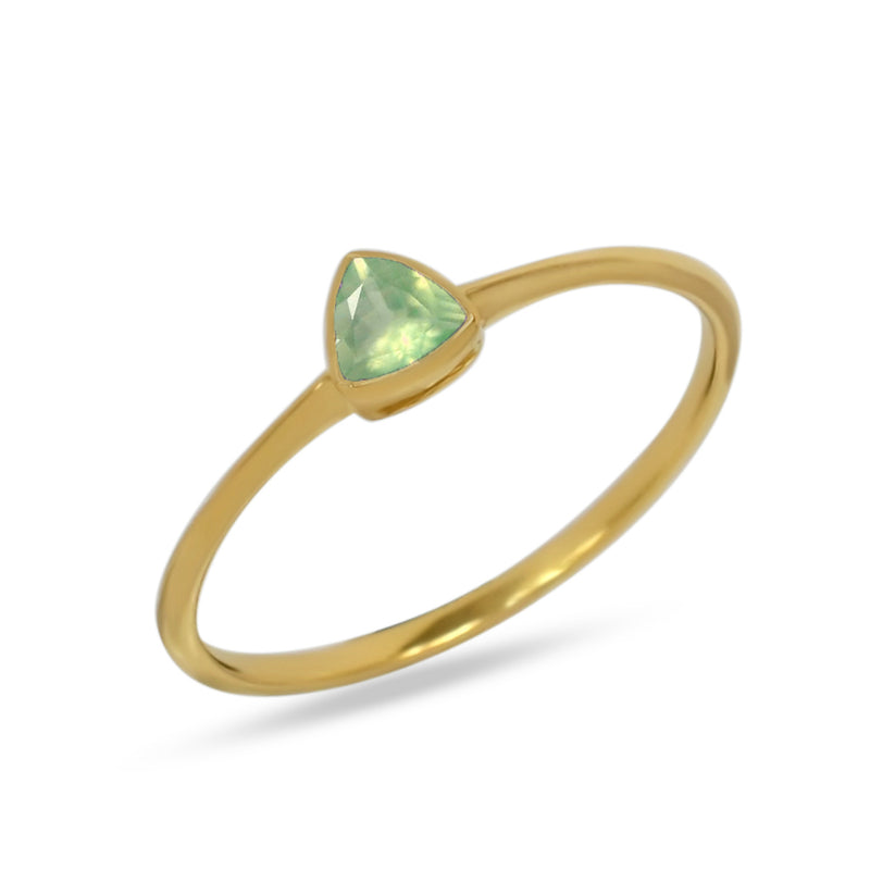 4*4 MM Trillion - 18k Gold Vermeil - Mint Green Kyanite Ring - CB-R815G-GK Catalogue
