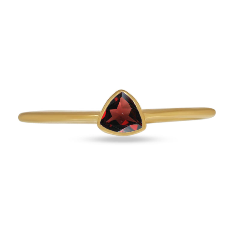 4*4 MM Trillion - 18k Gold Vermeil - Garnet Faceted Ring - CB-R815G-G Catalogue