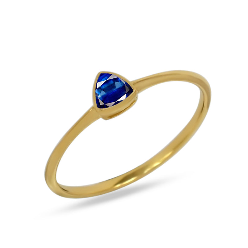 4*4 MM Trillion - 18k Gold Vermeil - Kyanite Faceted Ring - CB-R815G-K Catalogue