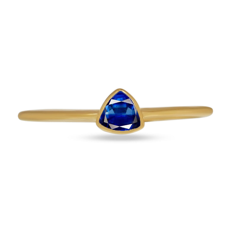 4*4 MM Trillion - 18k Gold Vermeil - Kyanite Faceted Ring - CB-R815G-K Catalogue