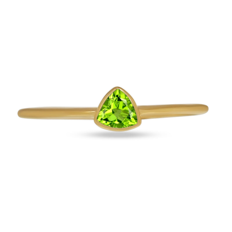 4*4 MM Trillion - 18k Gold Vermeil - Peridot Ring - CB-R815G-P Catalogue