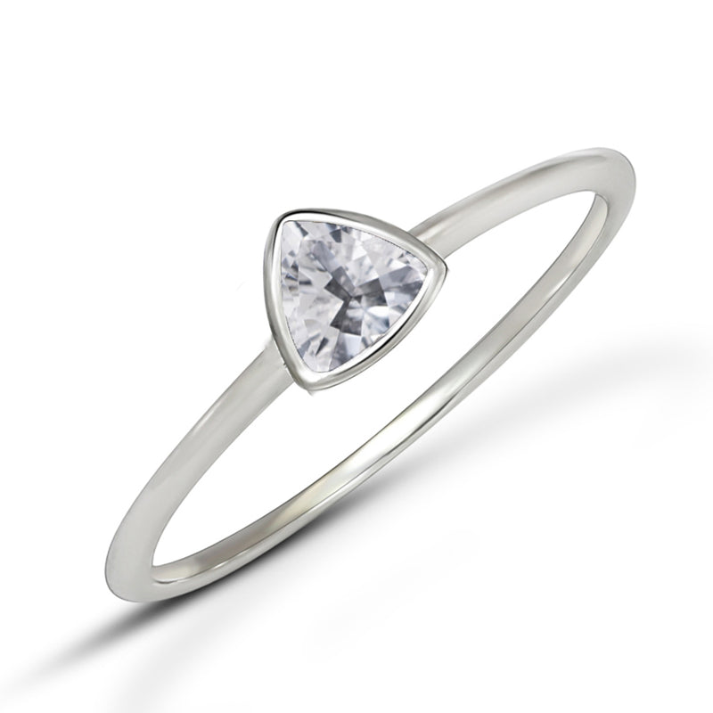 4*4 MM Trillion - Natural White Topaz Ring - CB-R815WT Catalogue