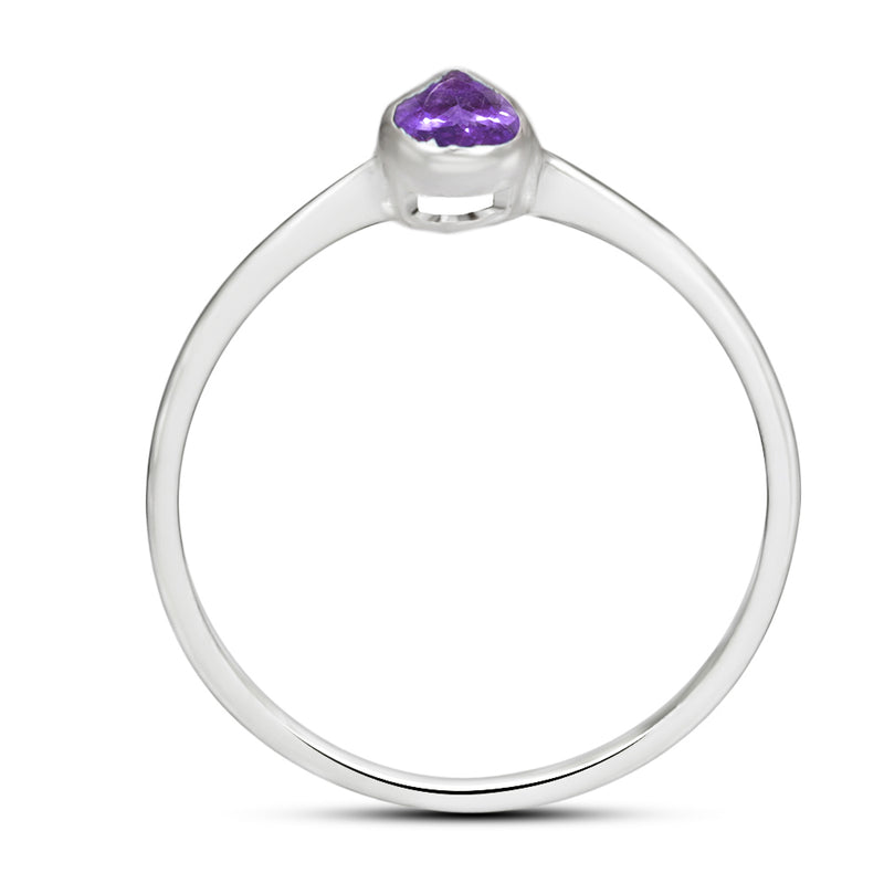 6*4 MM Pear - Amethyst Faceted Ring - CB-R819A Catalogue