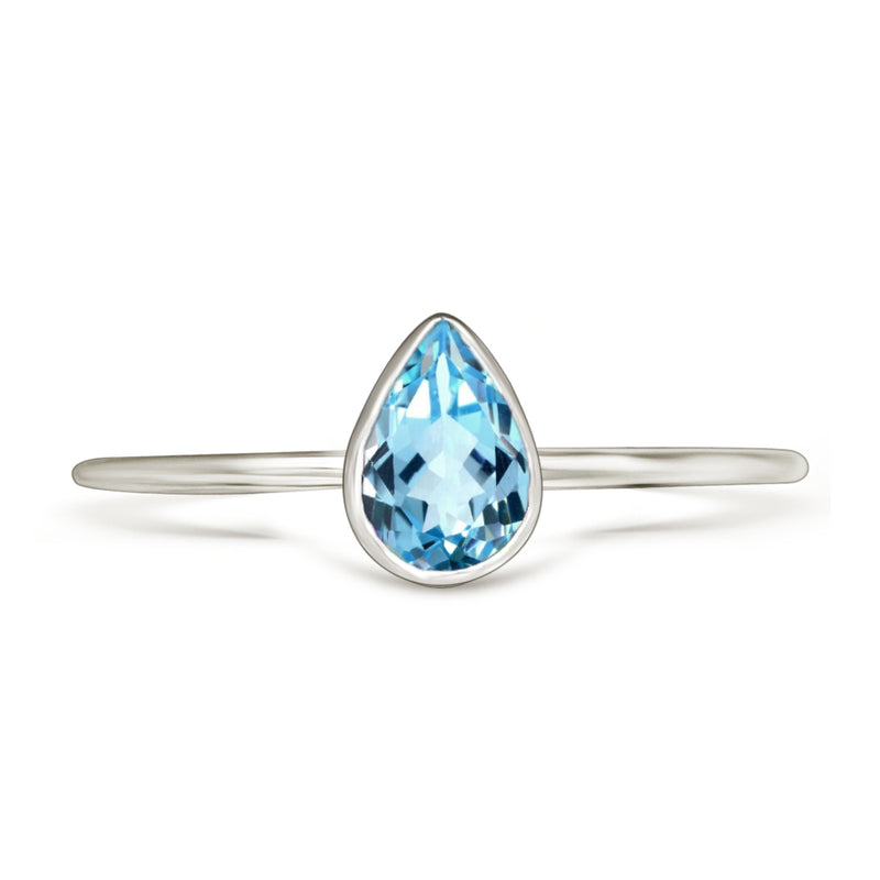 6*4 MM Pear - Blue Topaz Ring - CB-R819BT Catalogue