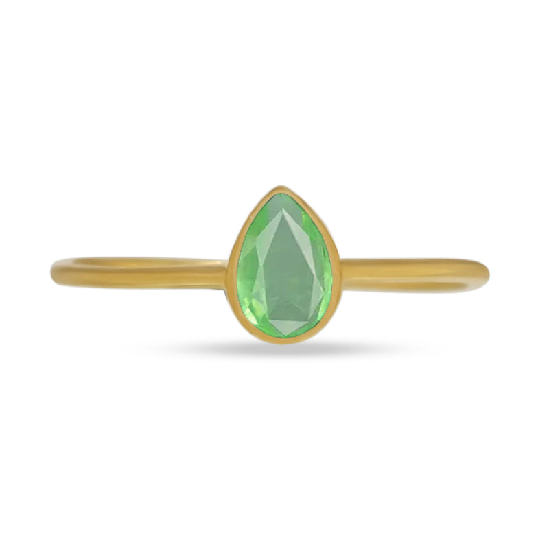 6*4 MM Pear - 18k Gold Vermeil - Mint Green Kyanite Ring - CB-R819G-GK Catalogue