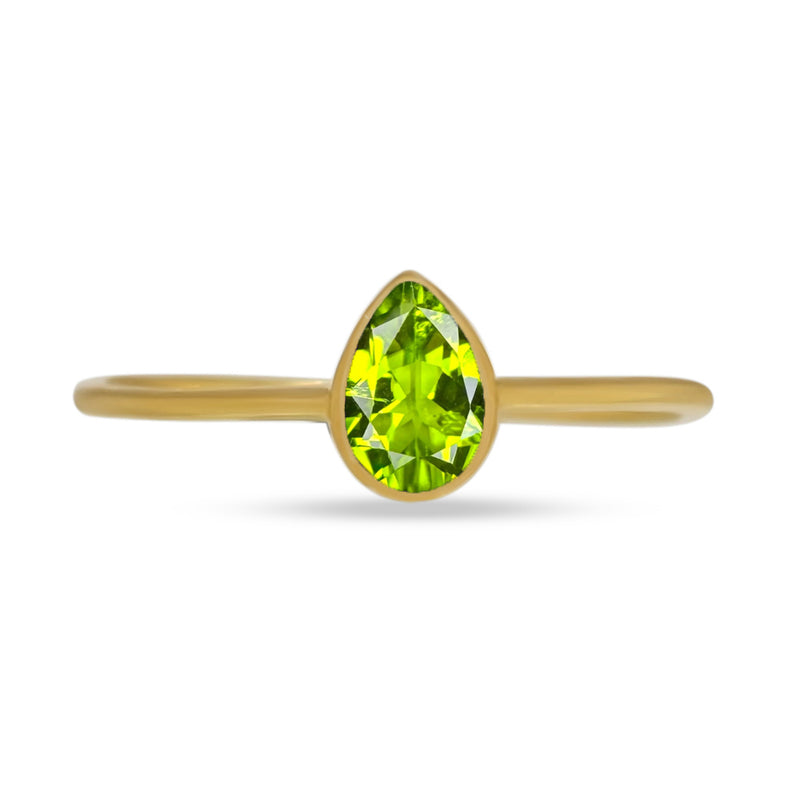 6*4 MM Pear - 18k Gold Vermeil - Peridot Ring - CB-R819G-P Catalogue