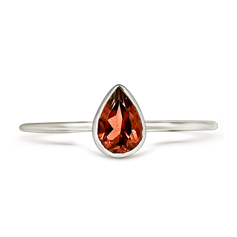 6*4 MM Pear - Garnet Faceted Ring - CB-R819G Catalogue