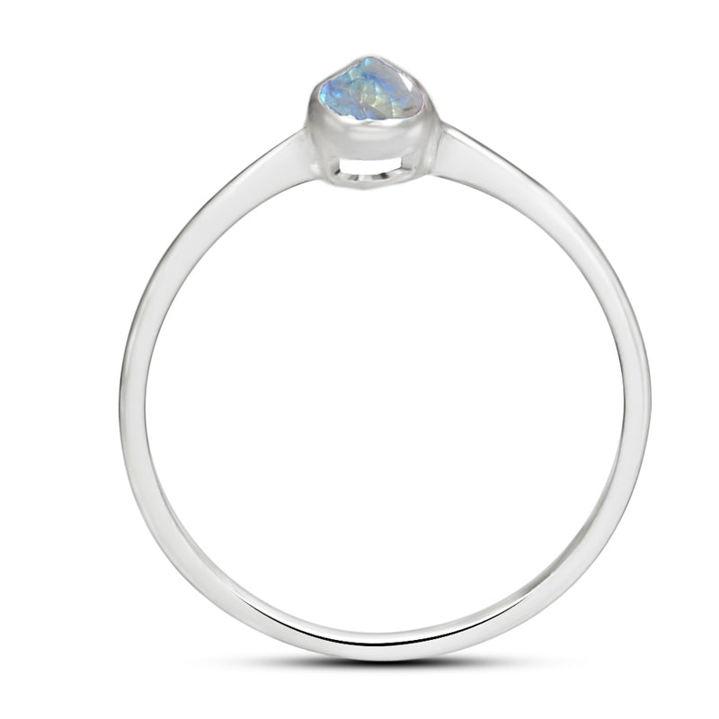 6*4 MM Pear - Rainbow Moonstone Faceted Ring - CB-R819RM Catalogue