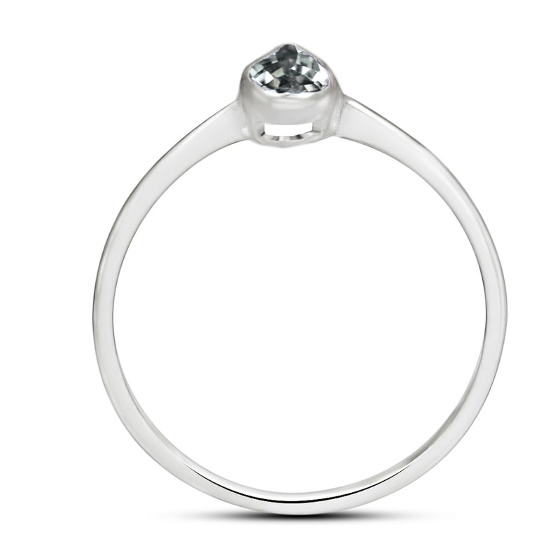 6*4 MM Pear - Natural White Topaz Ring - CB-R819WT Catalogue