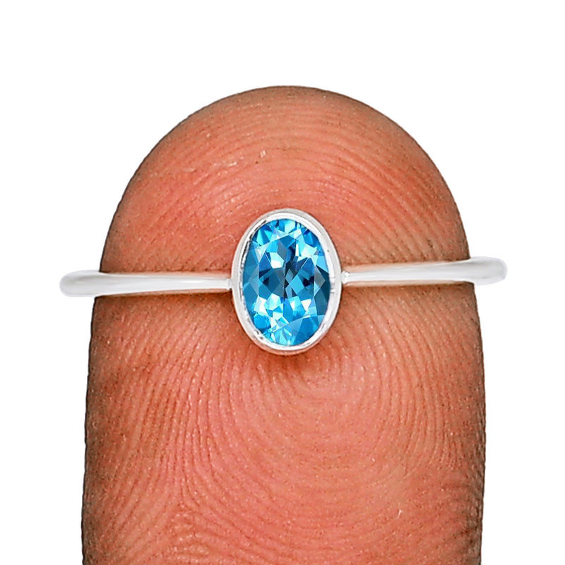 6*4 MM Oval - Blue Topaz Ring - CB-R820BT Catalogue