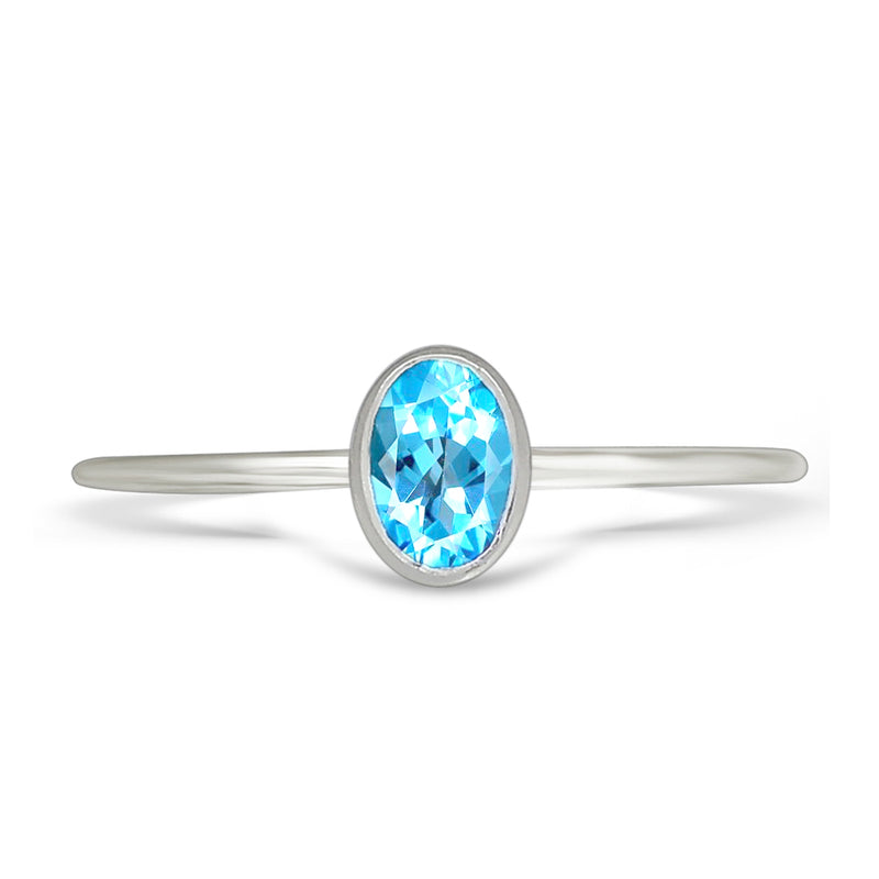 6*4 MM Oval - Blue Topaz Ring - CB-R820BT Catalogue