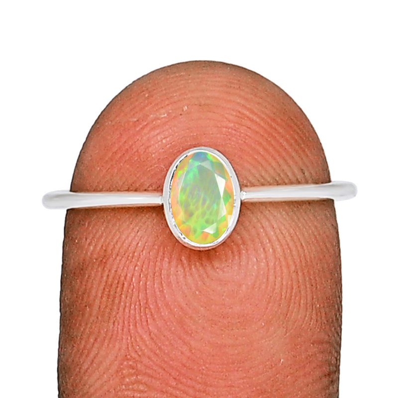 6*4 MM Oval - Ethiopian Opal Faceted Ring - CB-R820EO Catalogue
