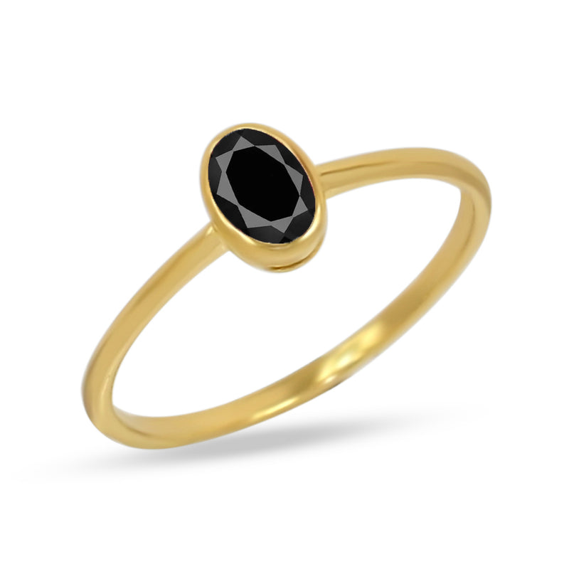 6*4 MM Oval - 18k Gold Vermeil - Black Spinel Ring - CB-R820G-BS Catalogue