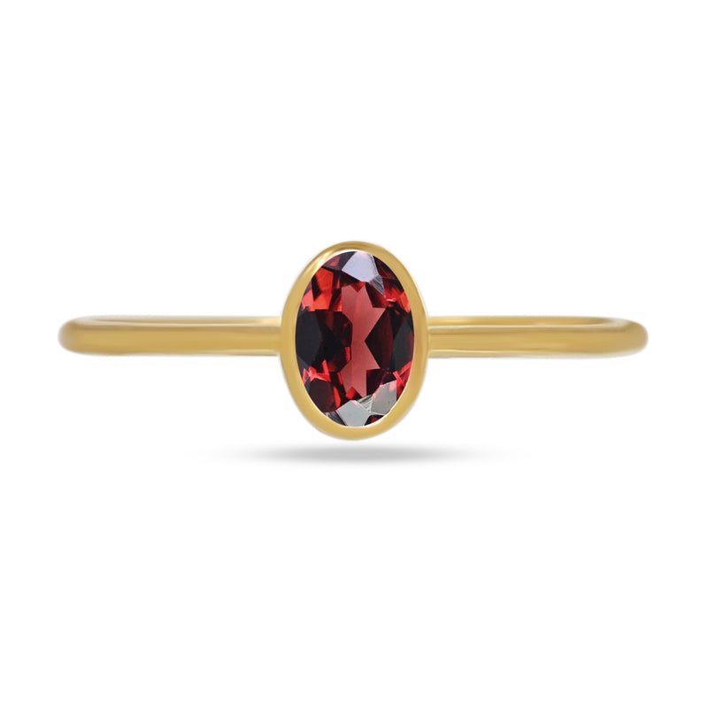 6*4 MM Oval - 18k Gold Vermeil - Garnet Faceted Ring - CB-R820G-G Catalogue