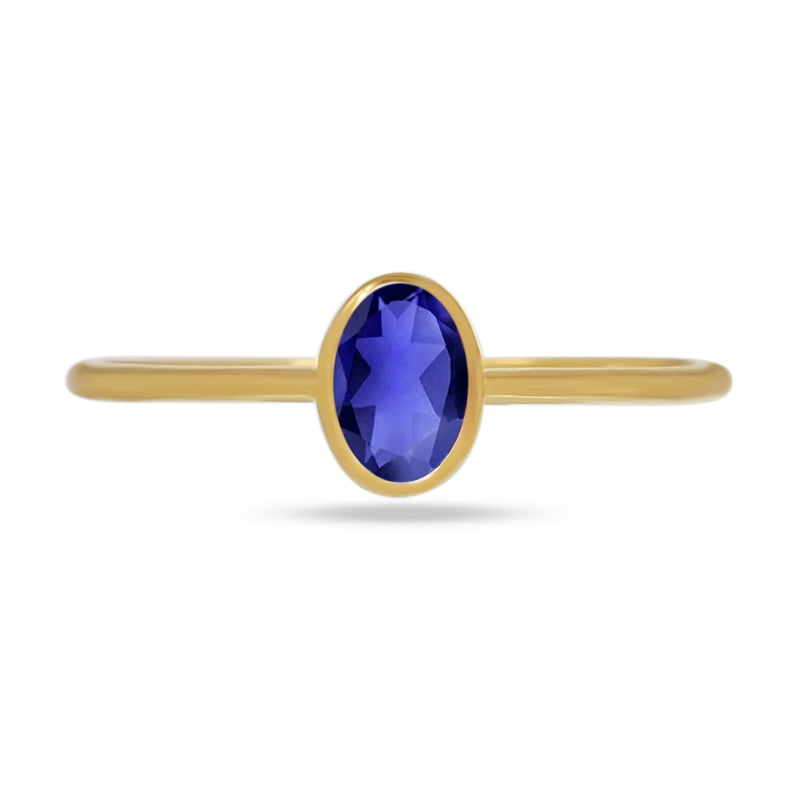6*4 MM Oval - 18k Gold Vermeil - Iolite Ring - CB-R820G-I Catalogue