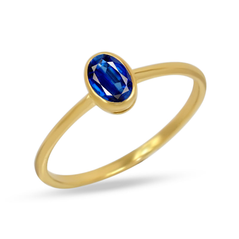 6*4 MM Oval - 18k Gold Vermeil - Kyanite Faceted Ring - CB-R820G-K Catalogue