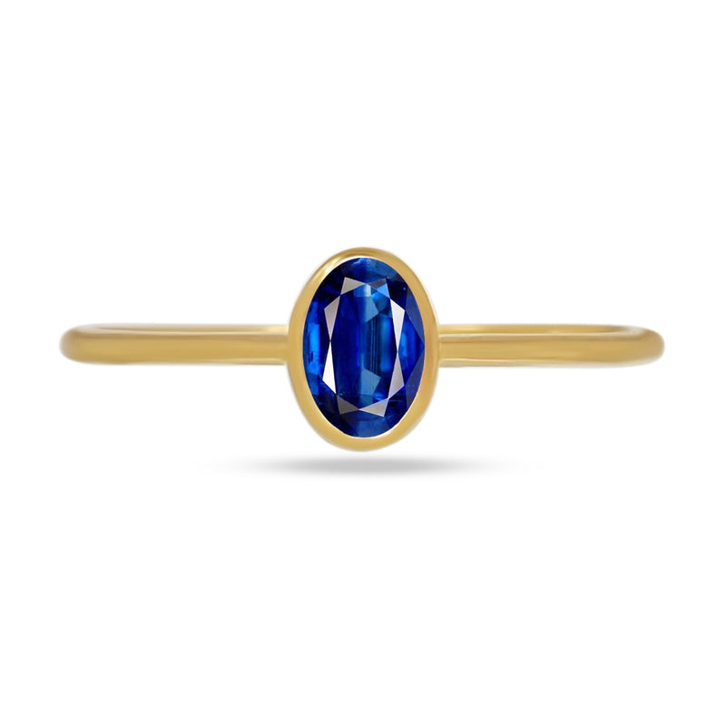 6*4 MM Oval - 18k Gold Vermeil - Kyanite Faceted Ring - CB-R820G-K Catalogue