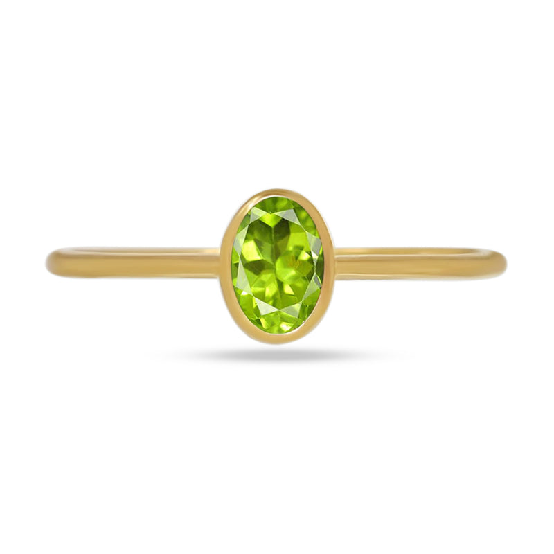 6*4 MM Oval - 18k Gold Vermeil - Peridot Ring - CB-R820G-P Catalogue