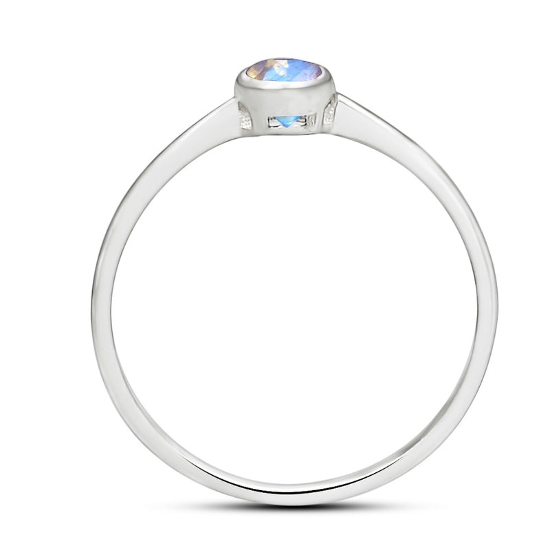 6*4 MM Oval - Rainbow Moonstone Faceted Ring - CB-R820RM Catalogue