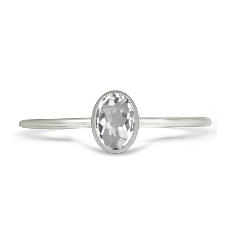 6*4 MM Oval - Natural White Topaz Ring - CB-R820WT Catalogue