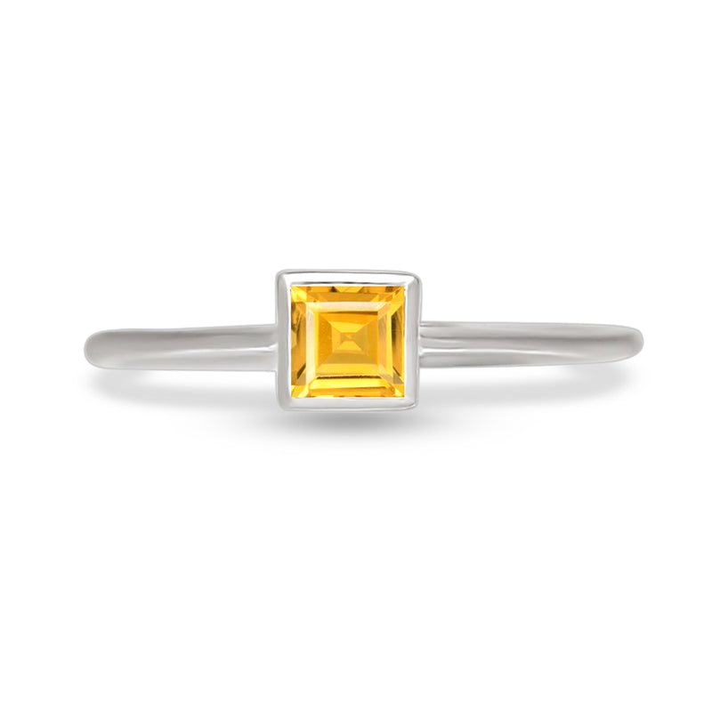 4*4 MM Square - Citrine Ring - CB-R824C Catalogue