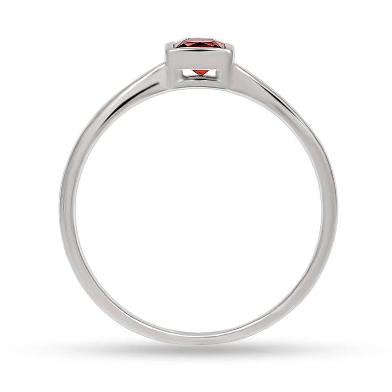 4*4 MM Square - Garnet Faceted Ring - CB-R824G Catalogue