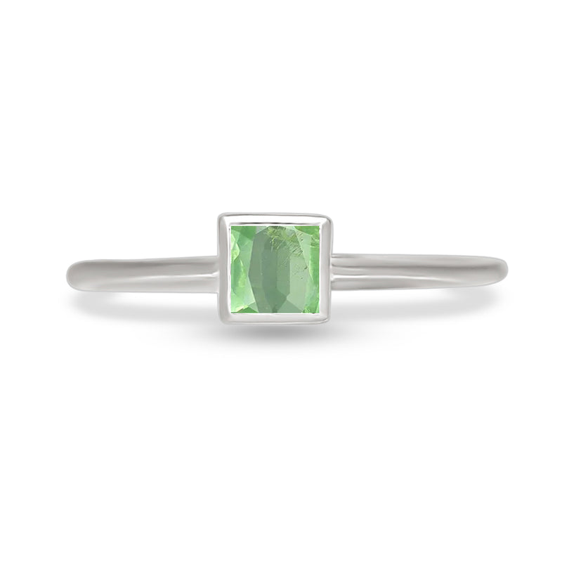 4*4 MM Square - Mint Green Kyanite Ring - CB-R824GK Catalogue